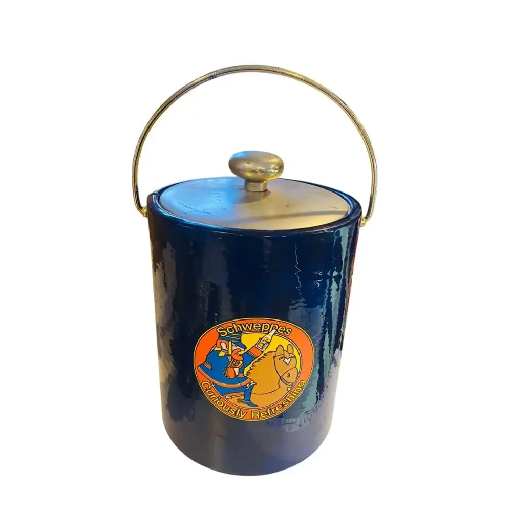 Vintage Schweppes Kraftware Curiously Refreshing Ice Bucket Lid